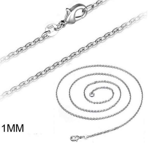 🔥Sale!🔥NEW 925 Silver Plated Rolo Cable Chain Link 18” Necklace - Picture 7 of 7